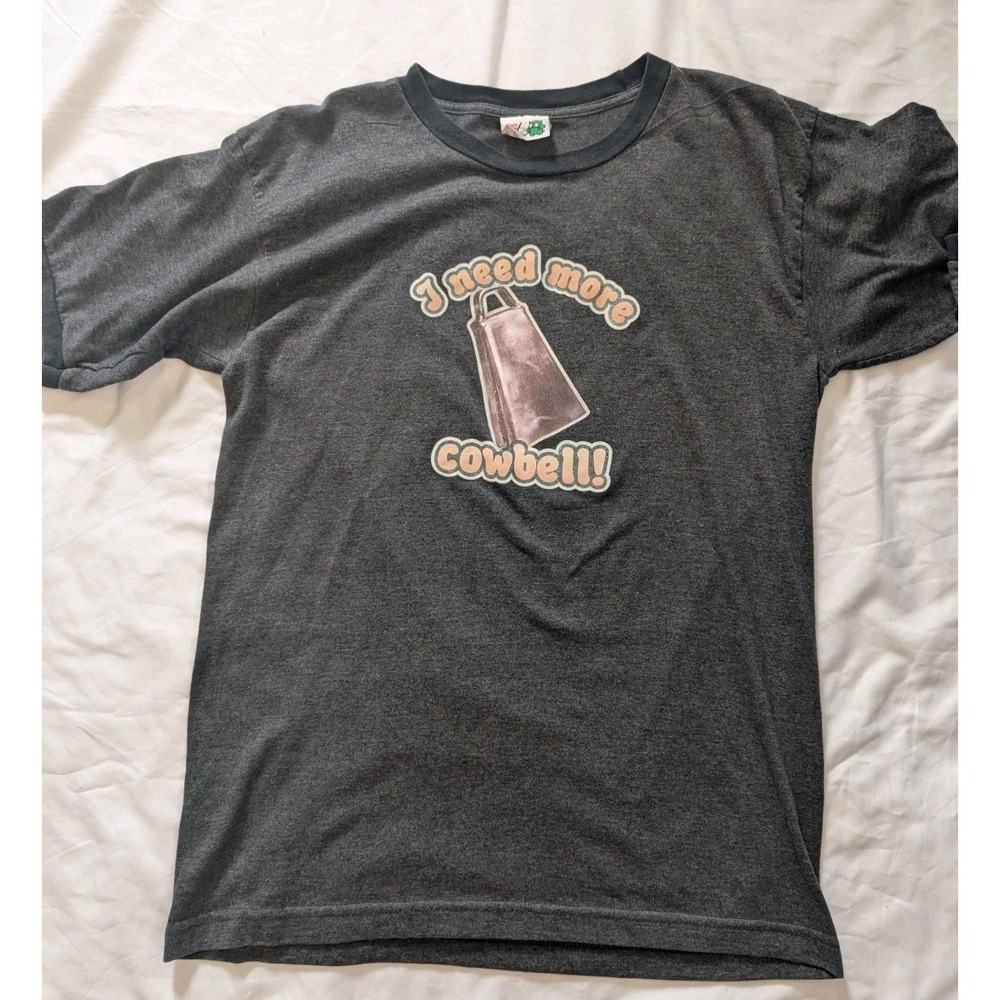 Ripple Adult Large Gray "I Need More Cowbell" Short Sleeve Graphic Print T-Shirt